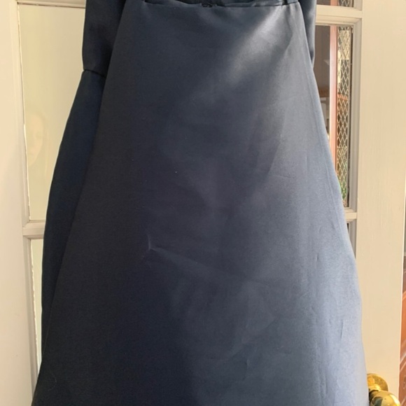 BHLDN Amsale Shera Strapless Dress with train size 8 Navy - Picture 9 of 10